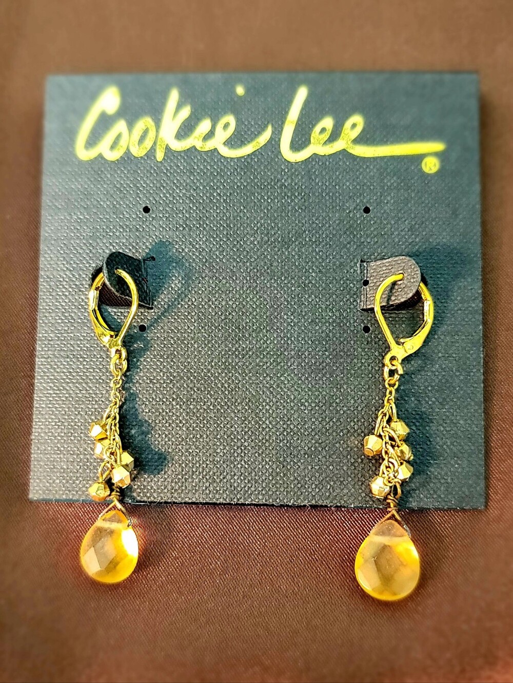 Cookie Lee Gold Tone Drop Earrings